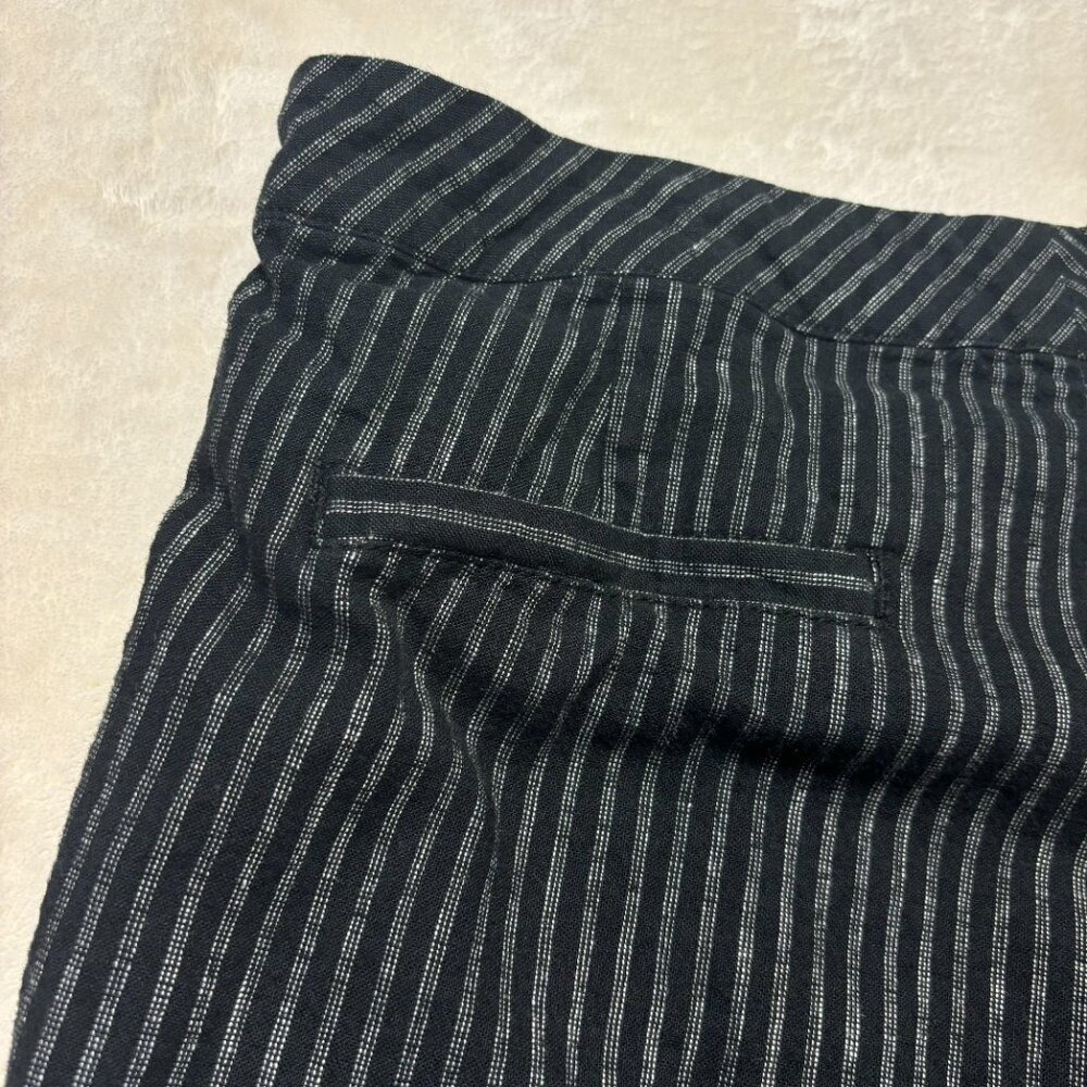 Sundance Womens Sierra Straight Leg Linen Pants Size‎ 6 Black White Pinstripe - Picture 9 of 10
